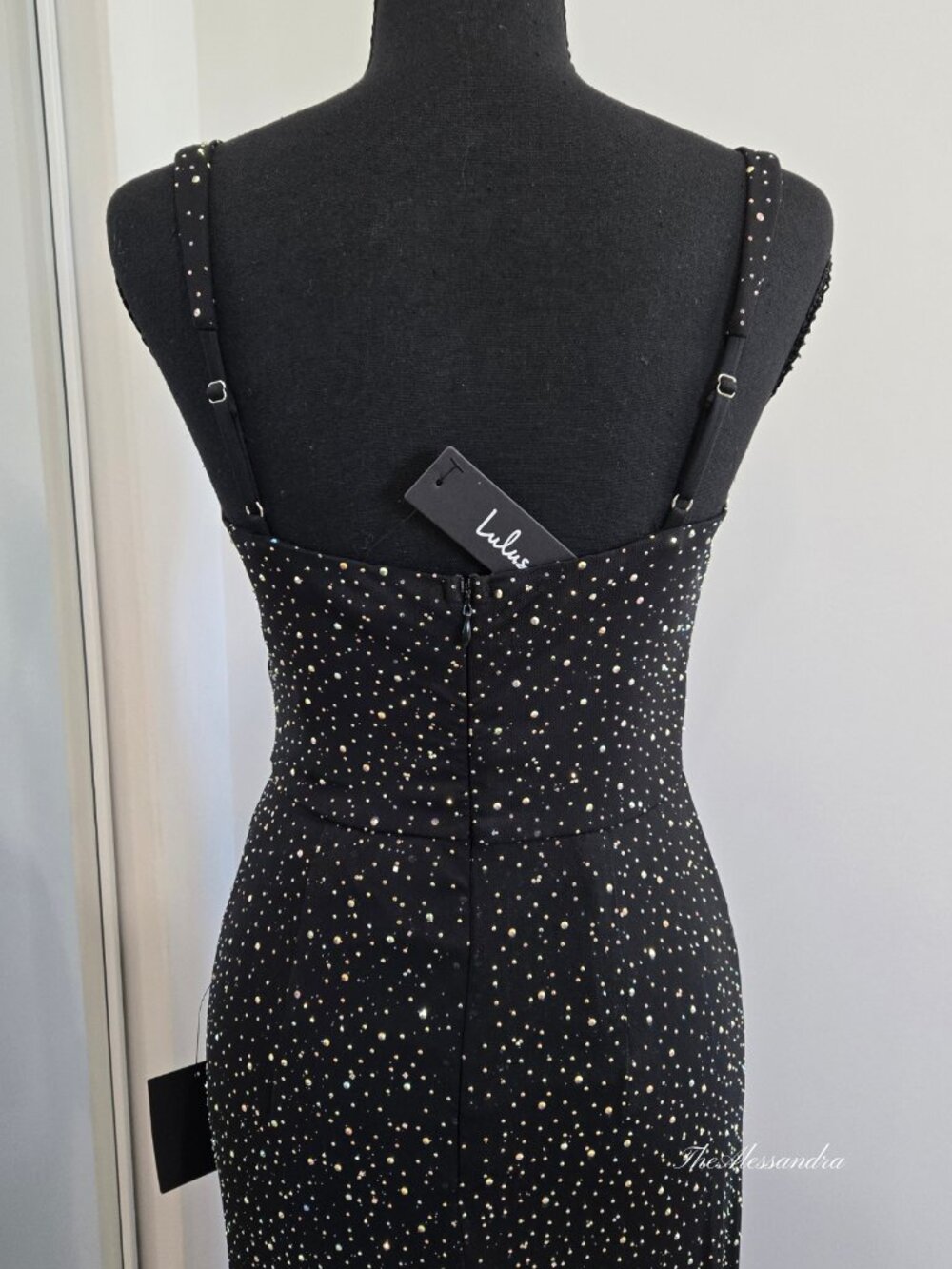 Lulus Black Rhinestone Maxi Dress Small New With Tags - Picture 12 of 17